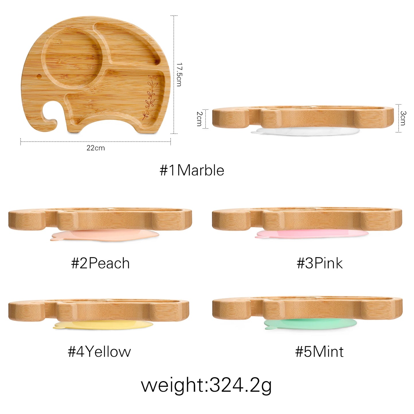 Kinder Teller aus Holz mit Silikon Saugnapf