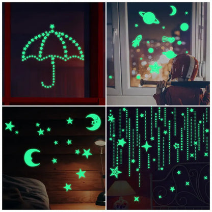 Pegatinas de pared con estrellas y lunas en 3D