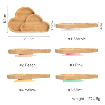 Plato infantil de madera con ventosa de silicona