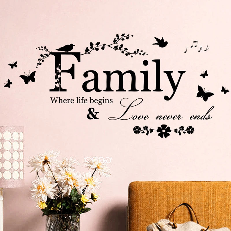 Family Love Wall Decal – Vinyl Lettering Quote for Home 