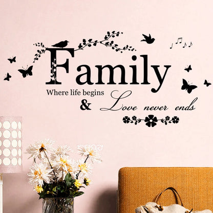 Family Love Wall Decal – Vinyl Lettering Quote for Home 