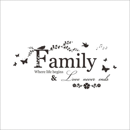 Family Love Wall Decal – Vinyl Lettering Quote for Home 