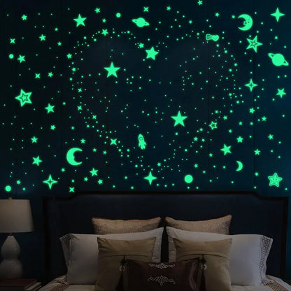 Pegatinas de pared con estrellas y lunas en 3D