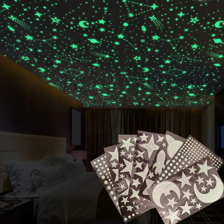 Pegatinas de pared con estrellas y lunas en 3D