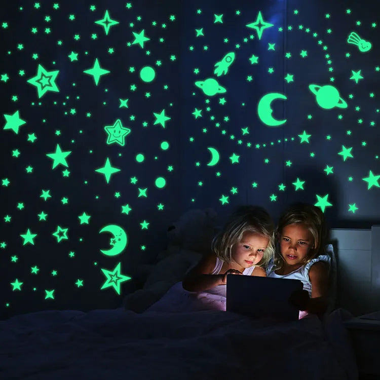 Pegatinas de pared con estrellas y lunas en 3D