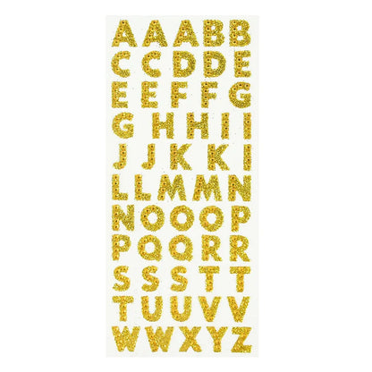 glitter letter stickers