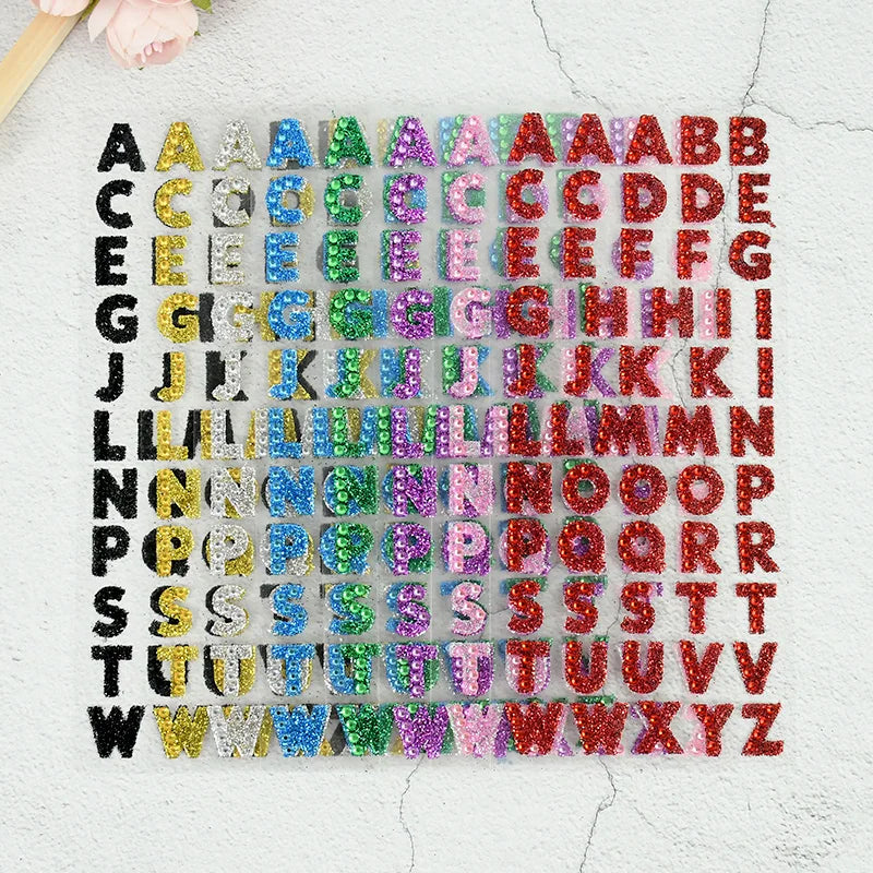 glitter letter stickers