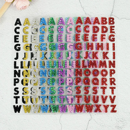 glitter letter stickers