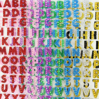 glitter letter stickers