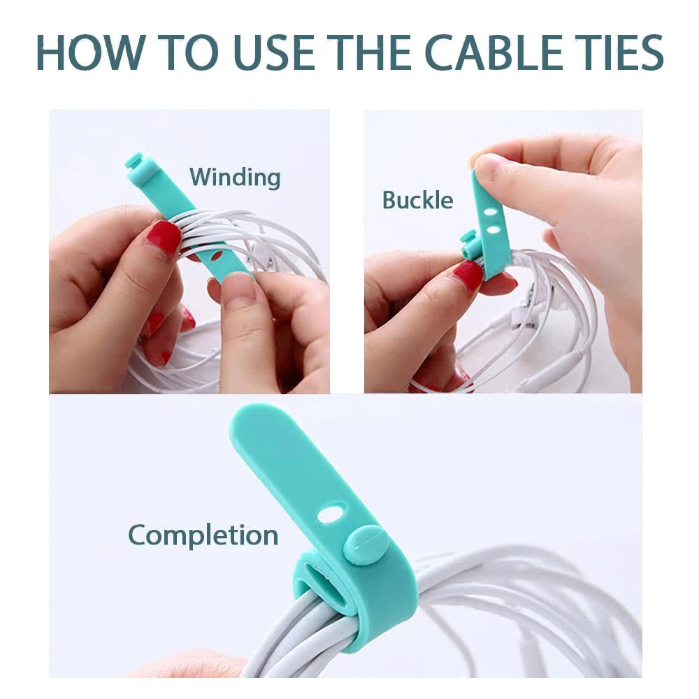 Silicone cable ties for cable management &amp; organization