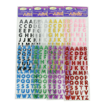 glitter letter stickers