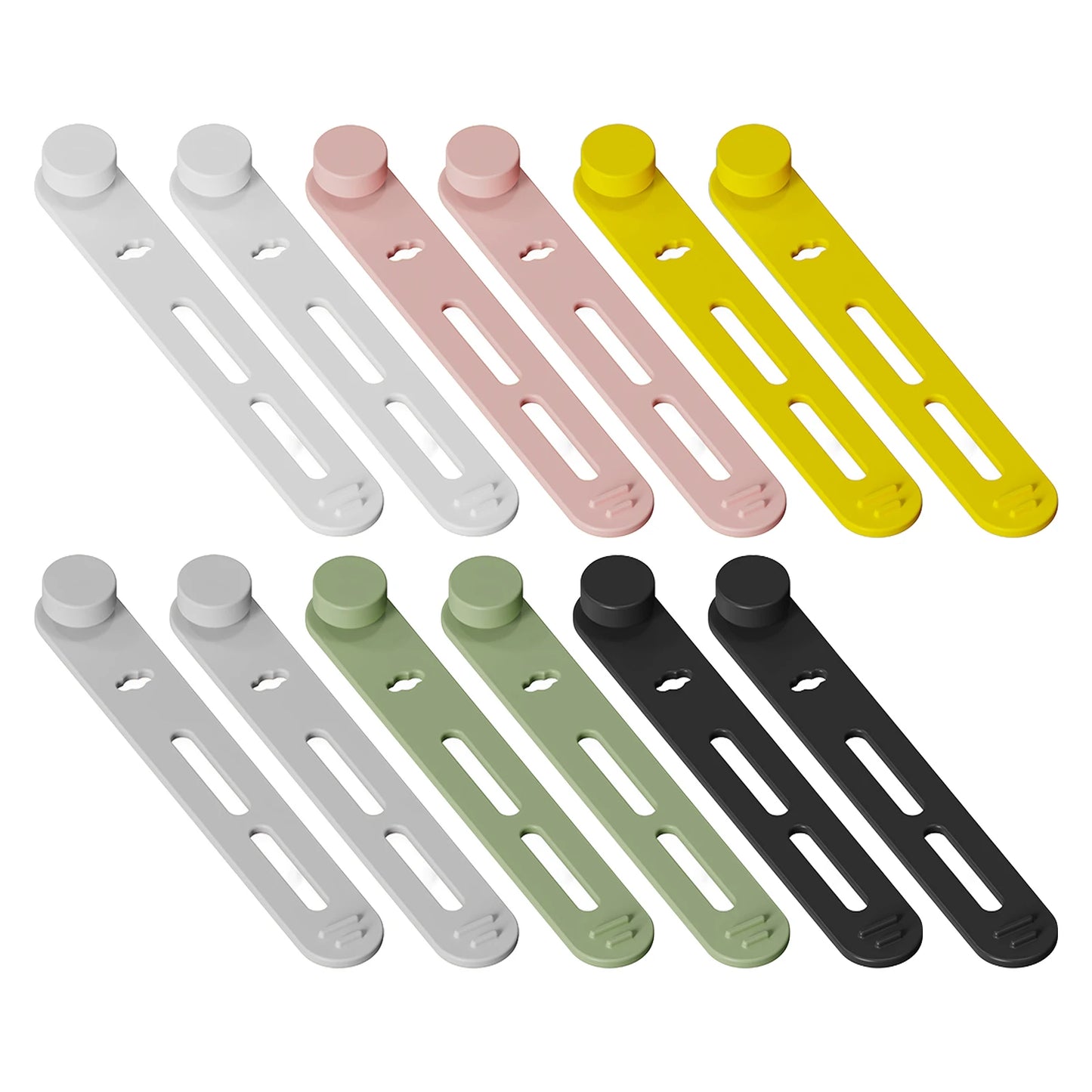 Silicone cable organizer with button closure