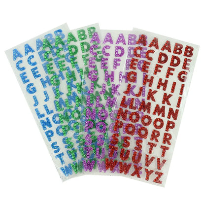 glitter letter stickers