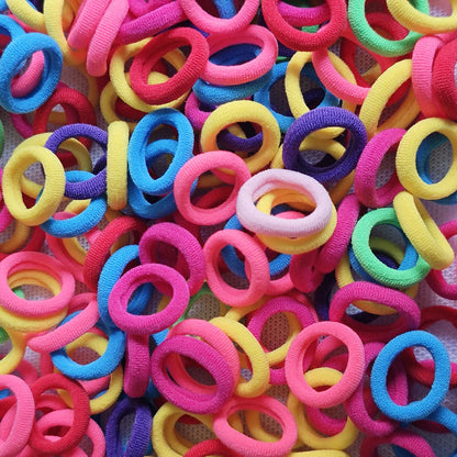 100x Colorful Rubber Hair Ties