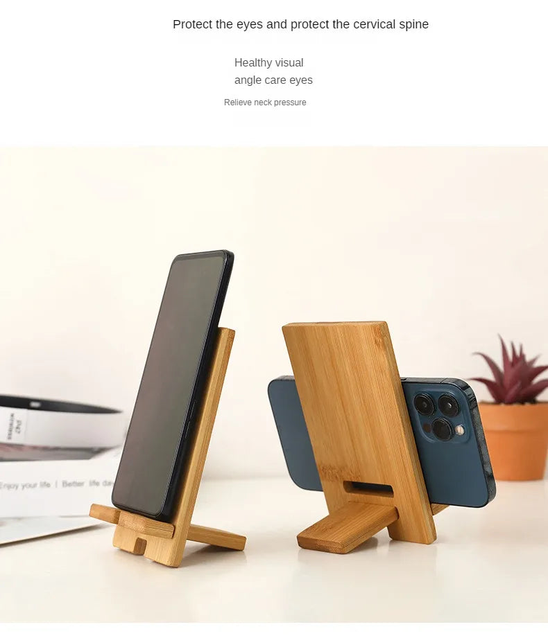 wooden desk phone holder