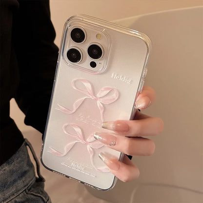 Funda para teléfono con lazos rosas