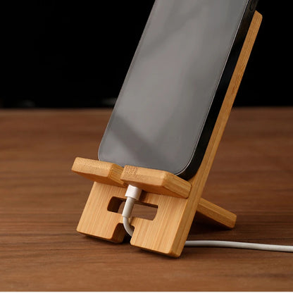 wooden desk phone holder