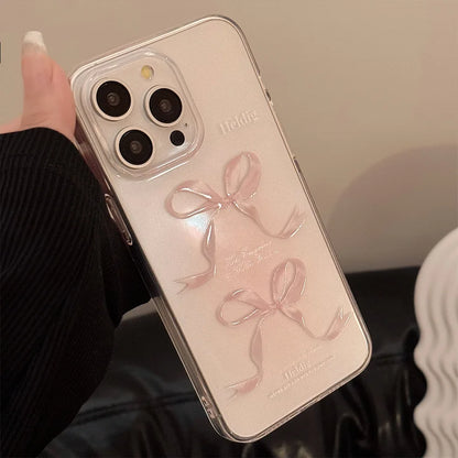 Funda para teléfono con lazos rosas