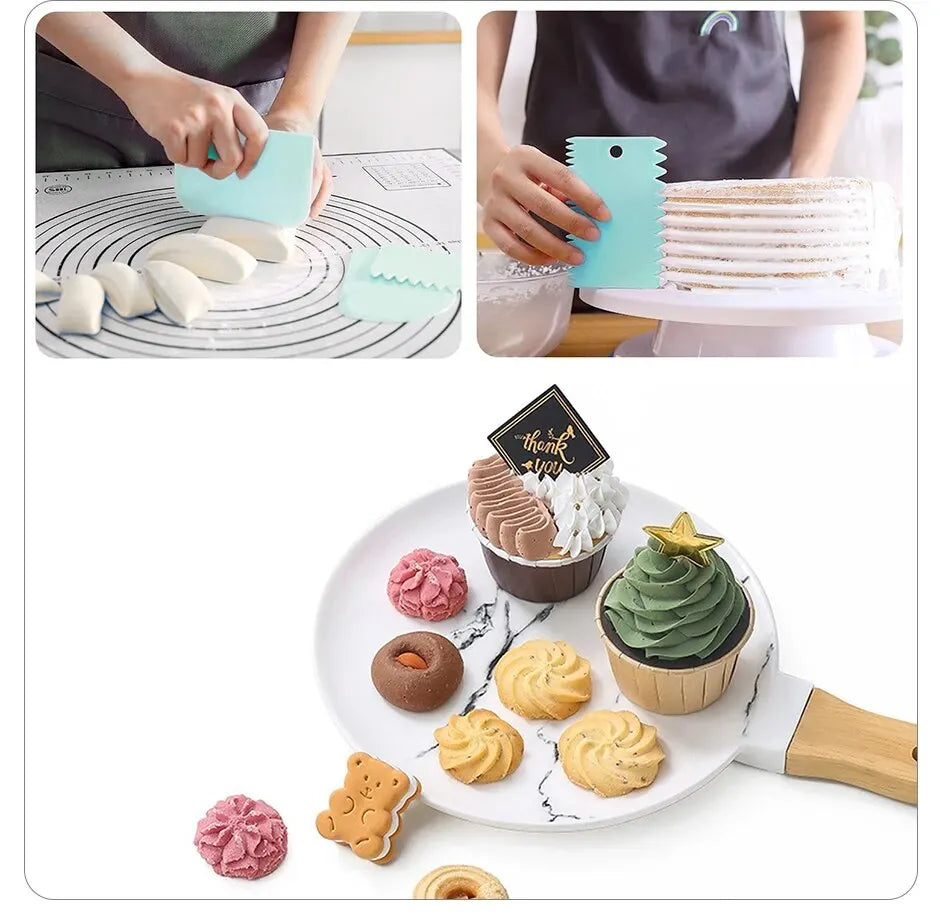 15-piece set of stainless steel decoration nozzles set with plastic scraper for cake and cookie decoration 