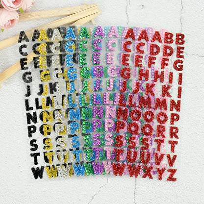 glitter letter stickers