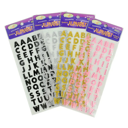 glitter letter stickers