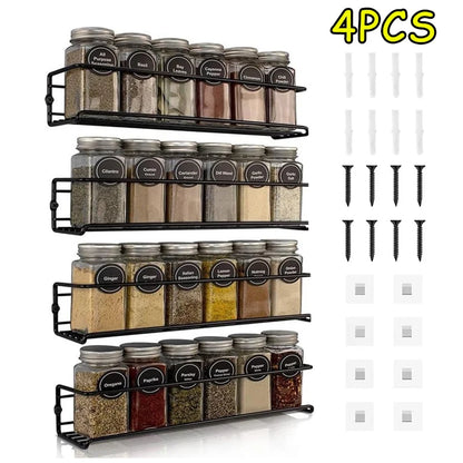 Wall Mounted Spice Rack Organizer