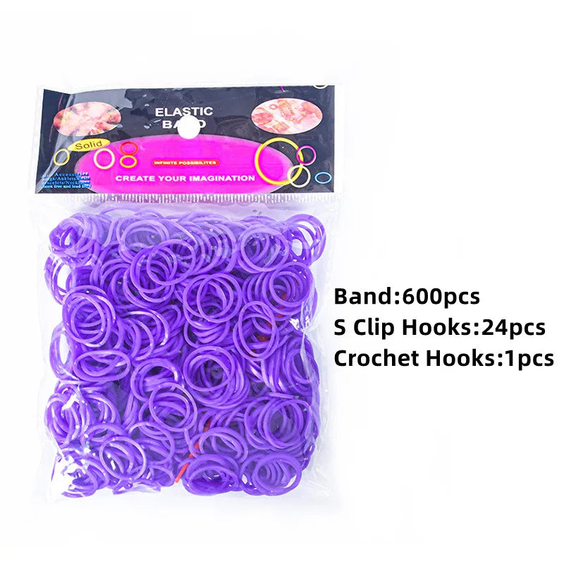 600x Colorful Loom Rubber Bands 