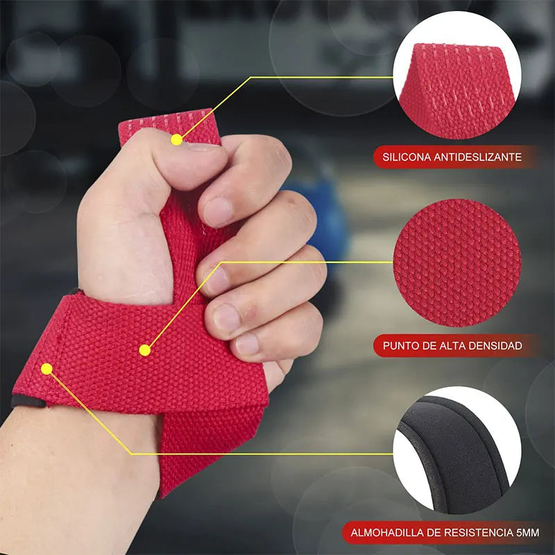 Weight lifting strap with anti-slip silicone for wrist support