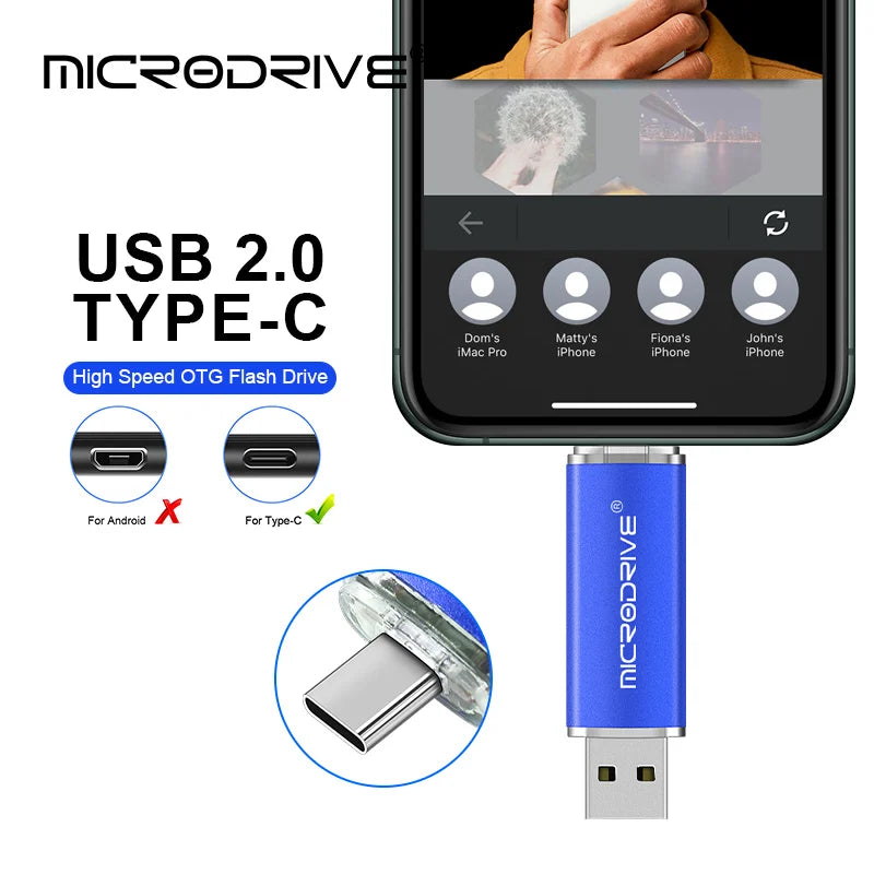 Memoria USB-C y USB 2.0 OTG