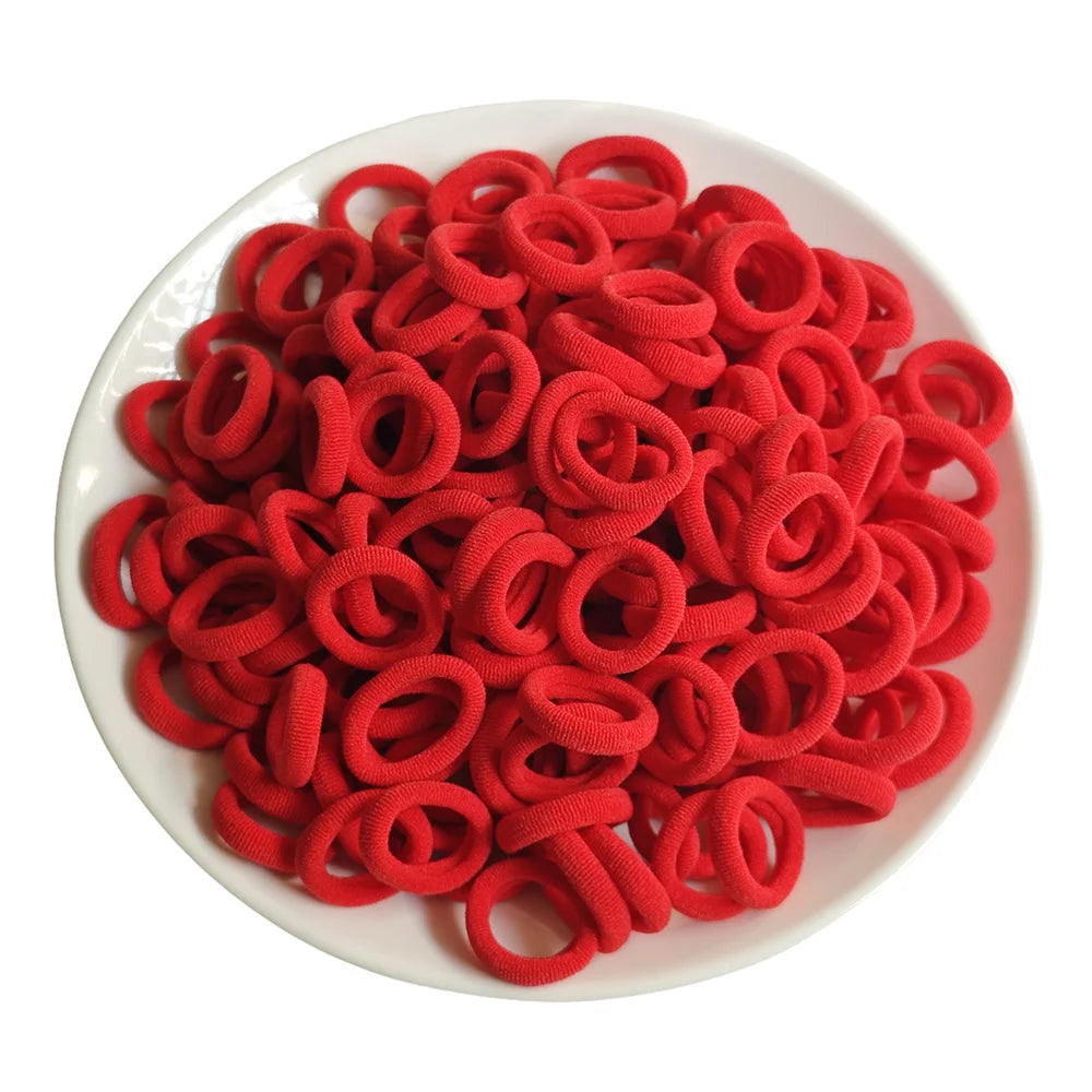 100x Colorful Rubber Hair Ties