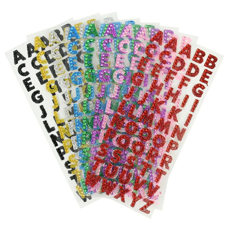 glitter letter stickers