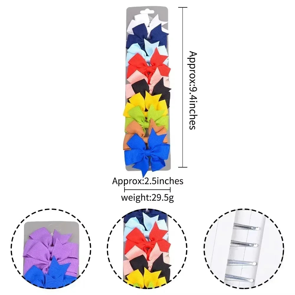 10er Set Haarklammern mit Schleifen