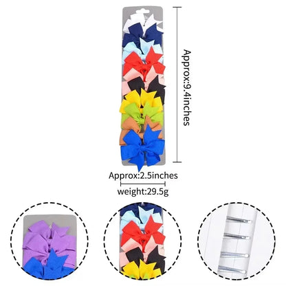 10er Set Haarklammern mit Schleifen