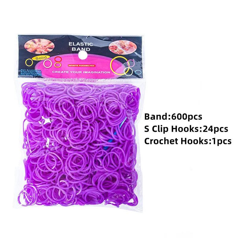 600x Colorful Loom Rubber Bands 