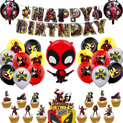 Decoraciones para fiestas de Deadpool y Wolverine