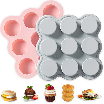 Molde de silicona reutilizable para mini cupcakes con 9 cavidades