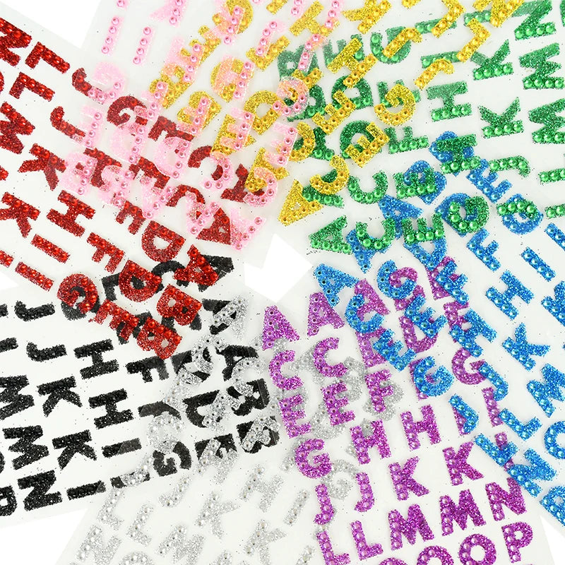 glitter letter stickers