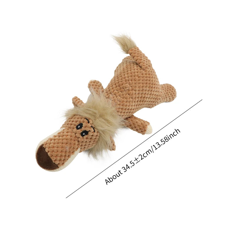 Animal-shaped plush dog toy