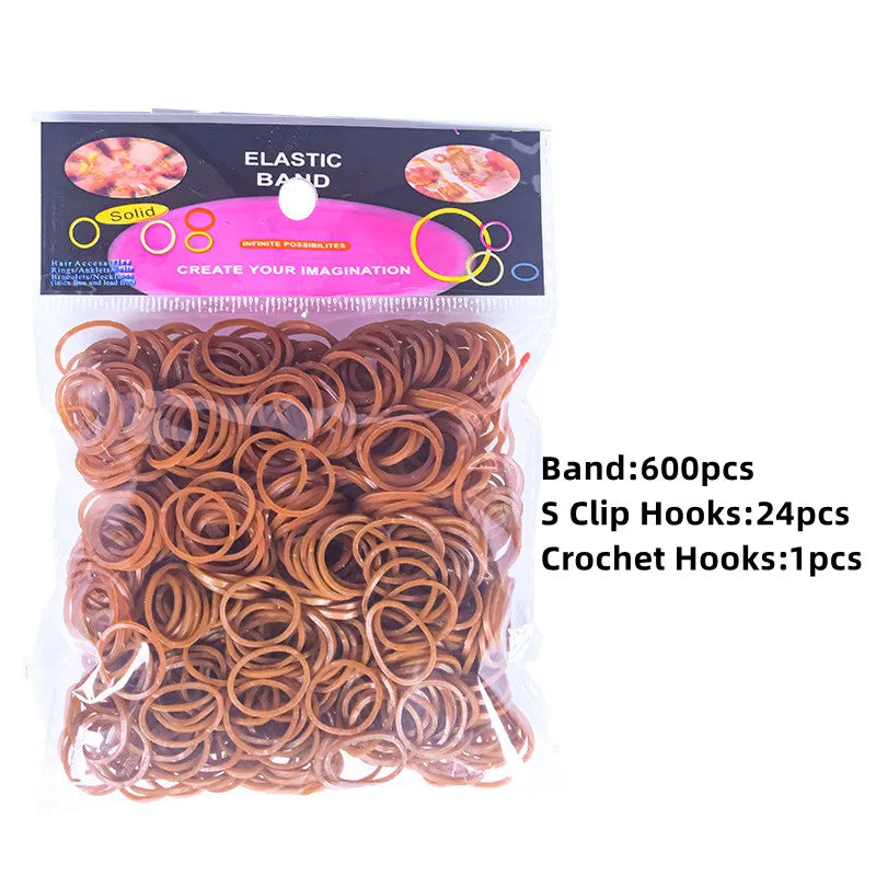 600x Colorful Loom Rubber Bands 