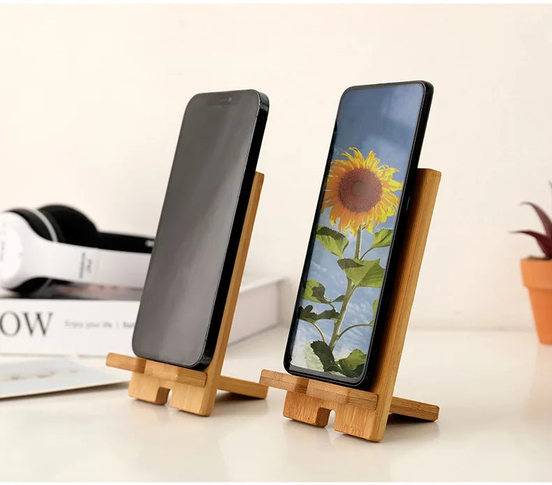 wooden desk phone holder