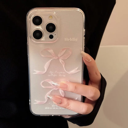 Funda para teléfono con lazos rosas