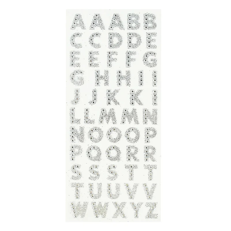 glitter letter stickers