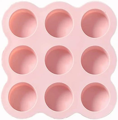 Molde de silicona reutilizable para mini cupcakes con 9 cavidades