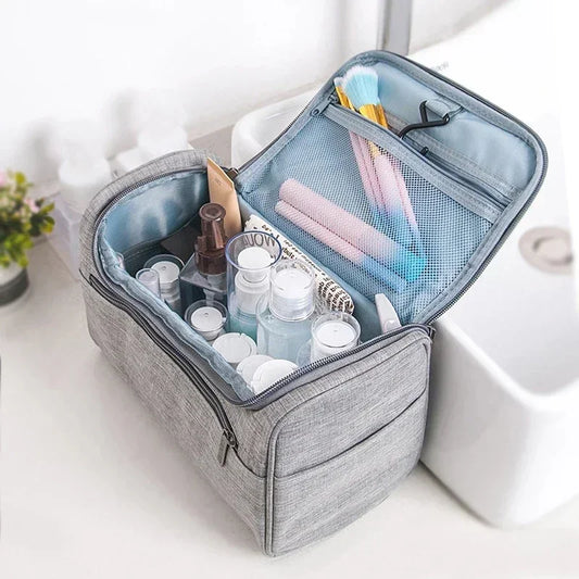 Waterproof cosmetic bag with handle