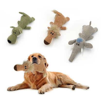 Animal-shaped plush dog toy