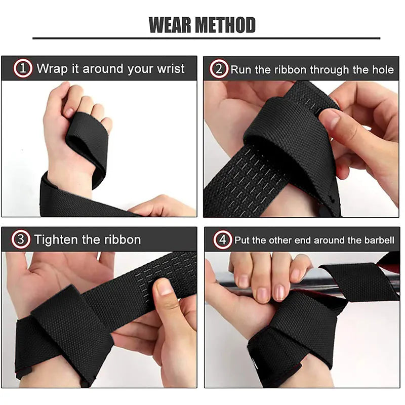 Weight lifting strap with anti-slip silicone for wrist support