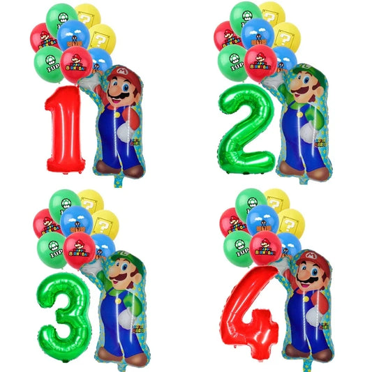 Set de decoración de cumpleaños de Super Mario 