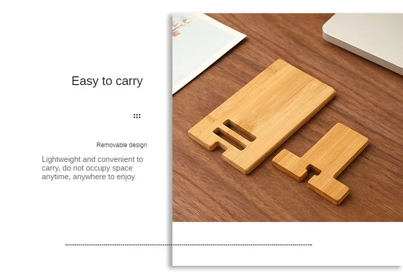 Soporte de madera para teléfono de escritorio