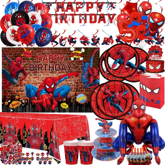 Decoración de fiesta de cumpleaños de SpiderMan