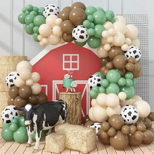 Juego de arco de globos con estampado de vaca